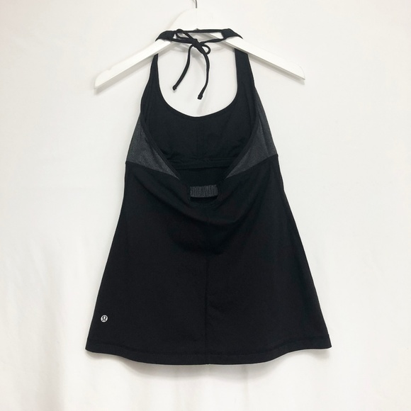 Lululemon Namaste Halter Tank Women's 8 Black Grey - Picture 4 of 7